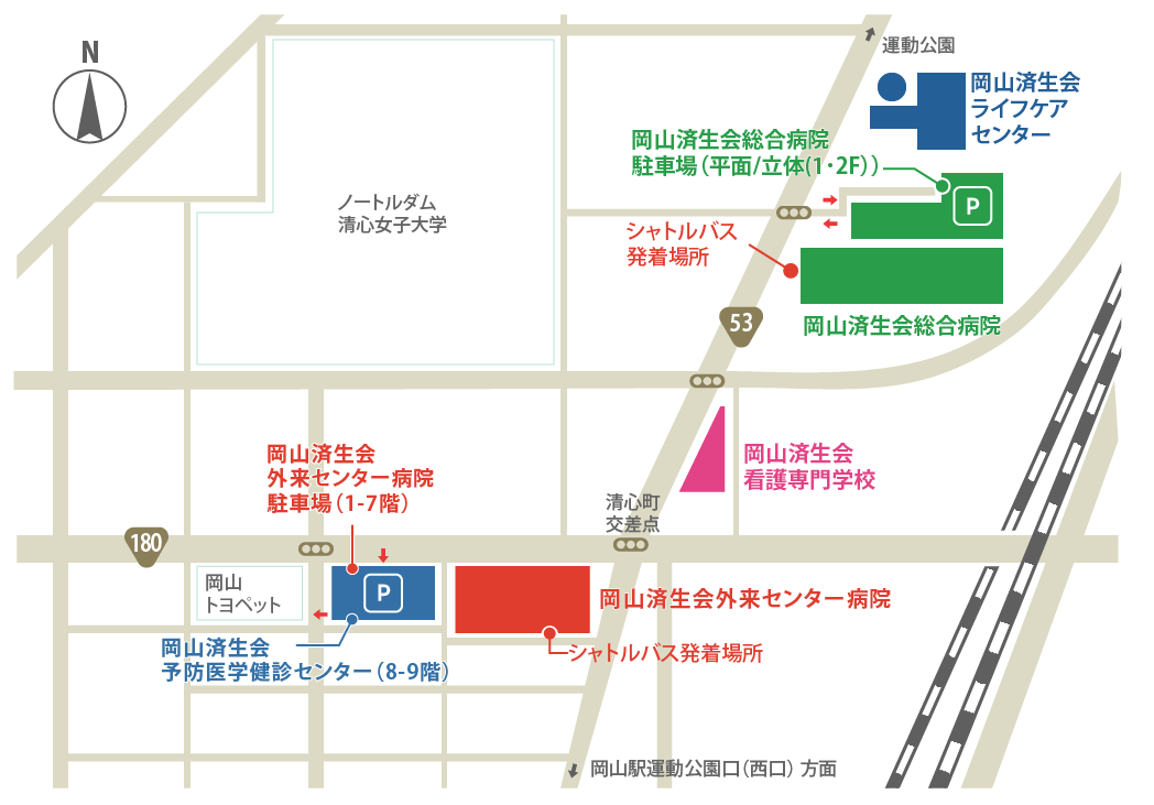 岡山済生会_駐車場MAP